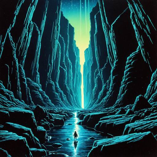Glowing Bioluminescent Canyon in Fantasy Style Glowing Bioluminescent Canyon in Fantasy Style