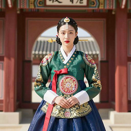 Photorealistic Korean Girl in Hanbok