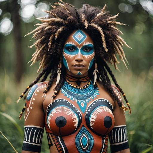 Indigenous Woman Cosplay with Earthy Aesthetics