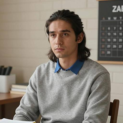 Casual Portrait of a Man at Table