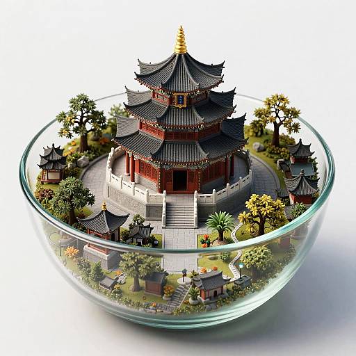 Stunning Miniature Chinese Temple Landscape