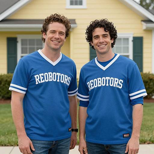 Humorous Portrait of Noisy Brothers