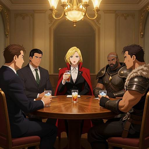 Anime Formal Meeting with Diverse Characters