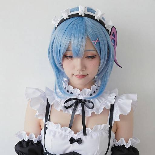 Anime Cosplayer in Maid Outfit