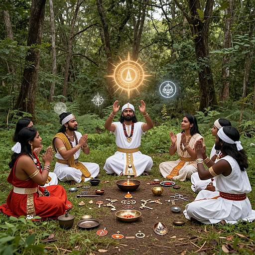 Ancient Aryan Ritual in Forest