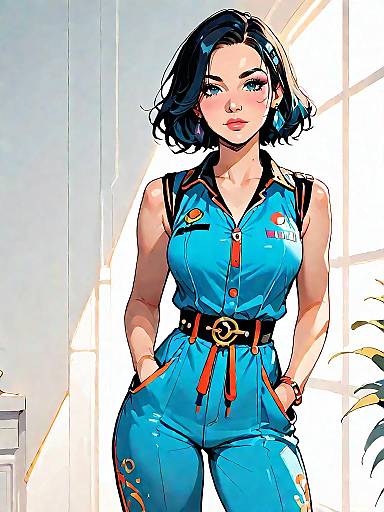 Sunlit Fashion Shoot with Geometric Jumpsuit