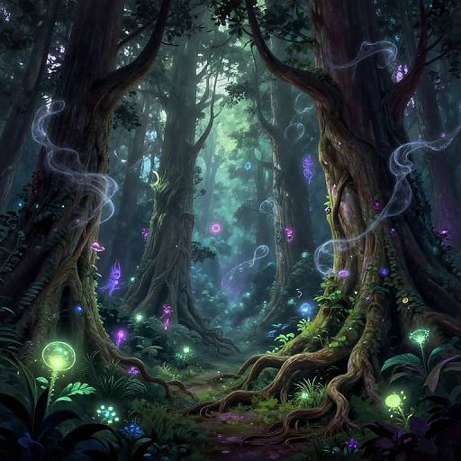 Enchanted Forest with Mystical Creatures