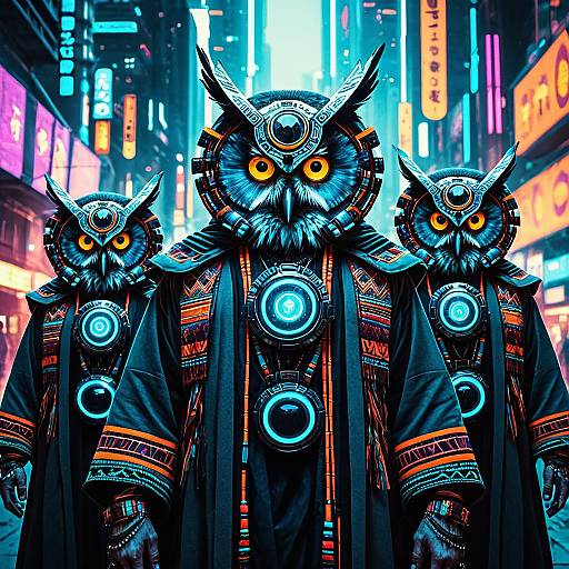 Futuristic Owl-Headed Shaman Concept Art