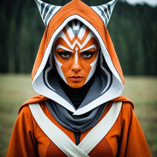 Woman in Ahsoka Tano Inspired Costume