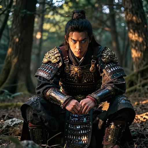 Hyperrealistic East Asian Warrior Portrait