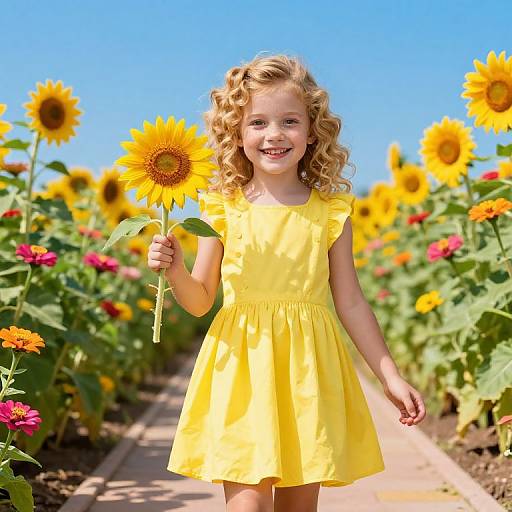 Cheerful Girl as Little Miss Sunshine