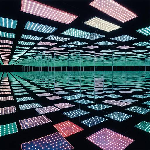 Lost in Neon Mirror Illusions