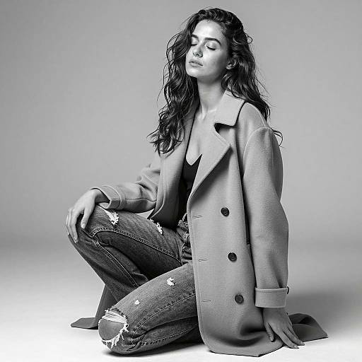 Serene Black-and-White Portrait of a Woman