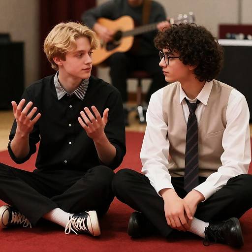 Two Young Men on a Red Carpet