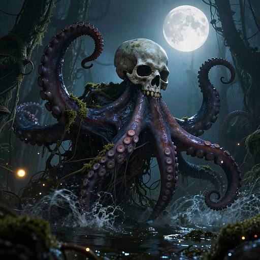 Eldritch Monster Rising from Dark Swamp