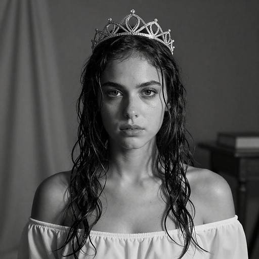 Dramatic Black-and-White Portrait of Elegance