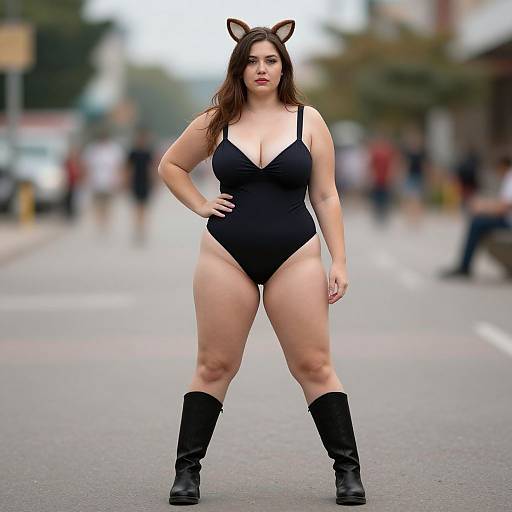 Plus Size Girl with Animal Ears