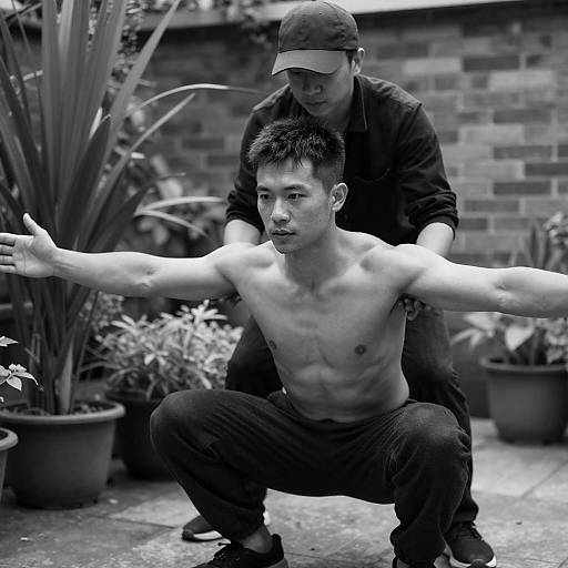 Dynamic Duet in a Serene Garden