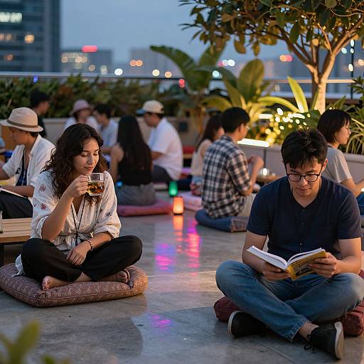 Relaxed Evening in Rooftop Garden