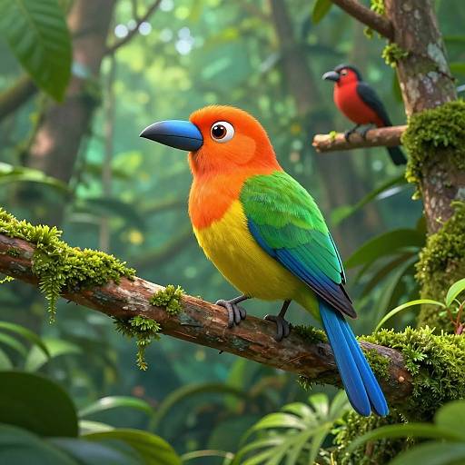 Vibrant Tropical Birds in 3D Animation