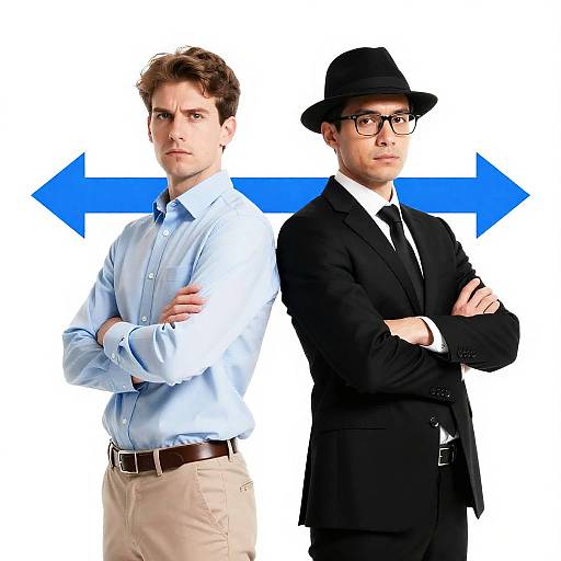 Confrontation: Two Men Back-to-Back