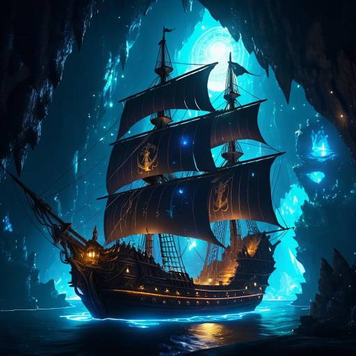 Pirate Ship in Enchanted Crystal Cave