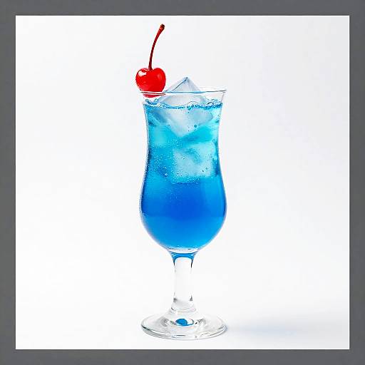 Vibrant Blue Cocktail in Flute Glass