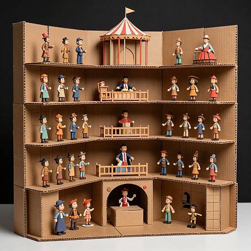Intricate Claymation Circus Diorama