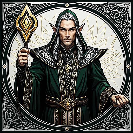 Elven Mage with Arcane Energy Robe