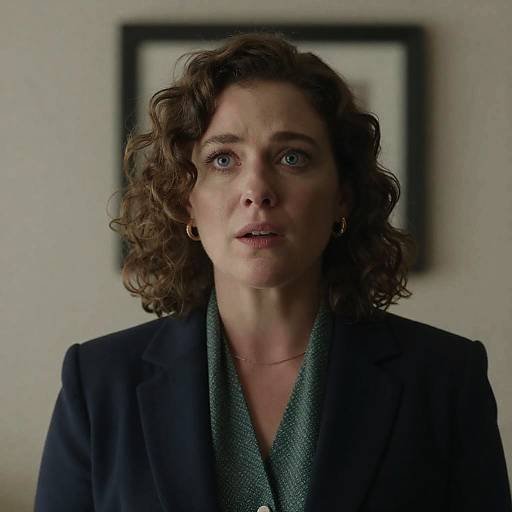 Surprised Woman in Dark Blazer