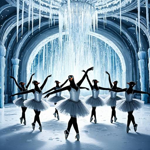 Penguin Ballet Dancers in Ice Palace