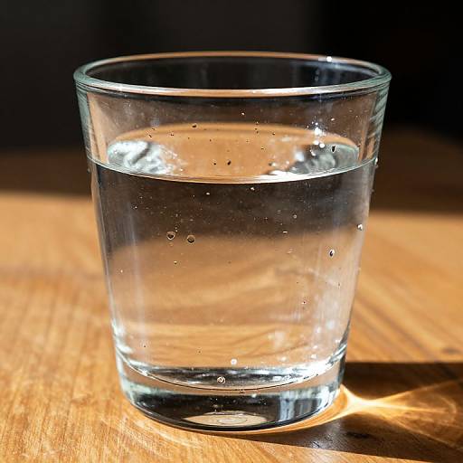 Clear Glass of Water on Wooden Table