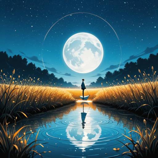 Young Man on Sailboat Under Starry Sky