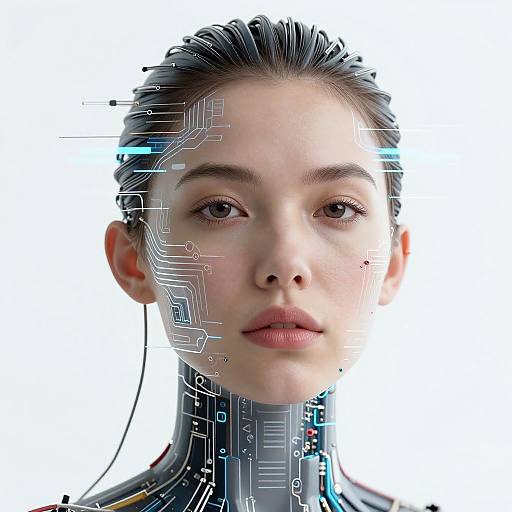 Futuristic Digital Glitch Woman Portrait