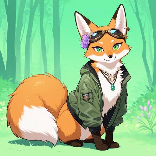 Stylish Fox in Nature with Accessories Stylish Fox in Nature with Accessories