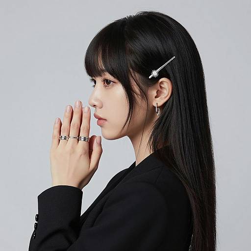 Elegant Woman in Silver Accessories