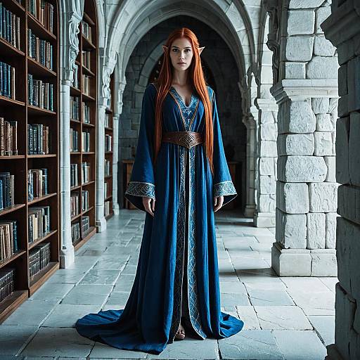 Queldorei Elven Mage in Library