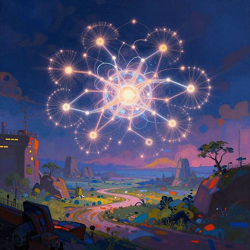 Surreal Cyberpunk Landscape AI Art