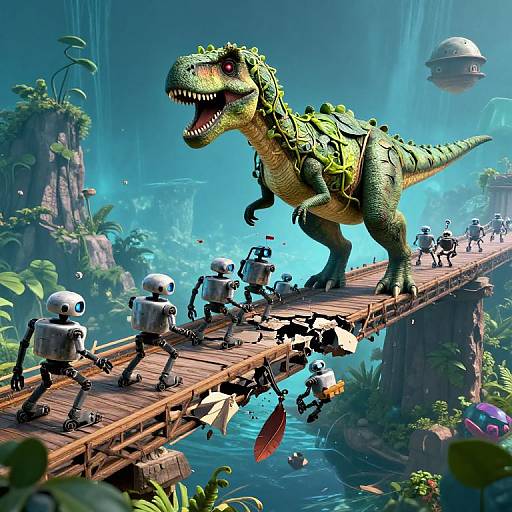 Swarm-Bots and Dinosaur Rebuild Bridge