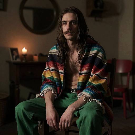 Moody Portrait of a Man in Green