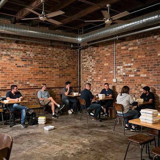 Rustic Industrial Factory Break Room