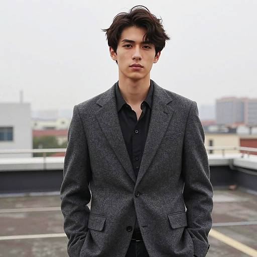 Rooftop Editorial: Male Loose Bun Suit