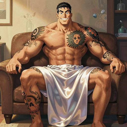 Muscular Rock Climber Comic Art