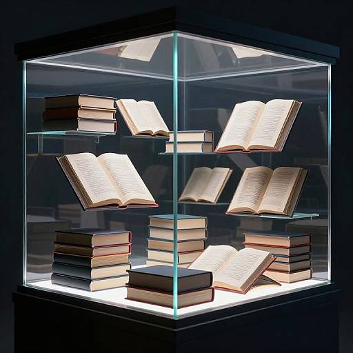 Futuristic Cyberpunk Glass Book Display
