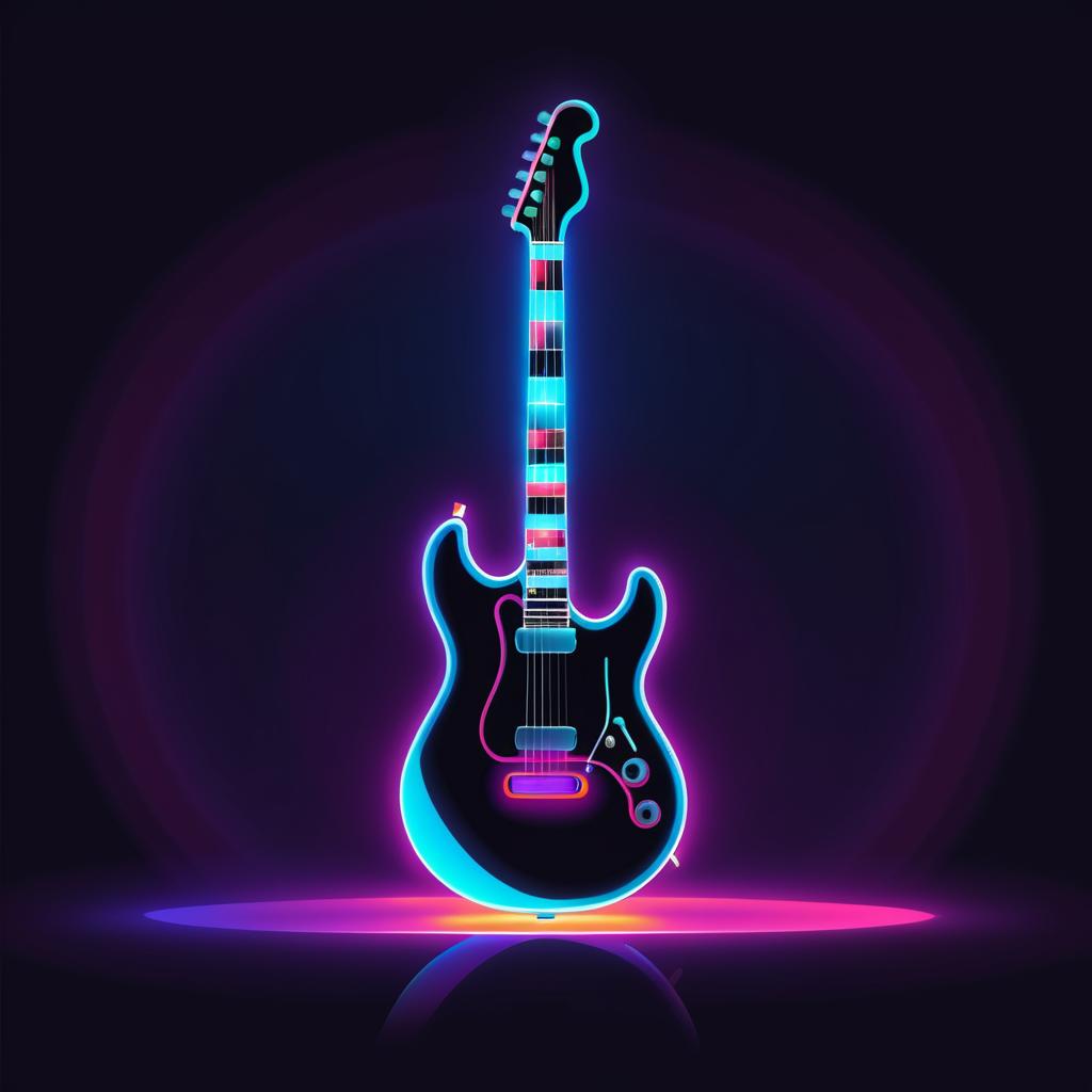 Stylish Electric Guitar with Neon Vibes