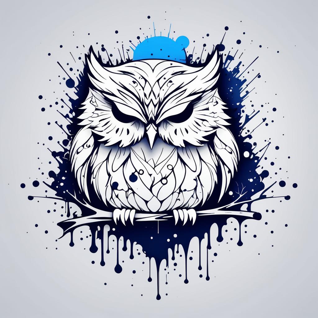 Stylish Sleeping Owl T-Shirt Design