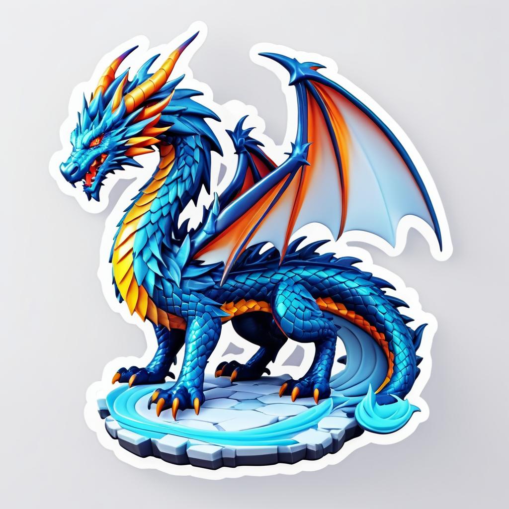 Ultra-Detailed Dragon Resin Sticker Design