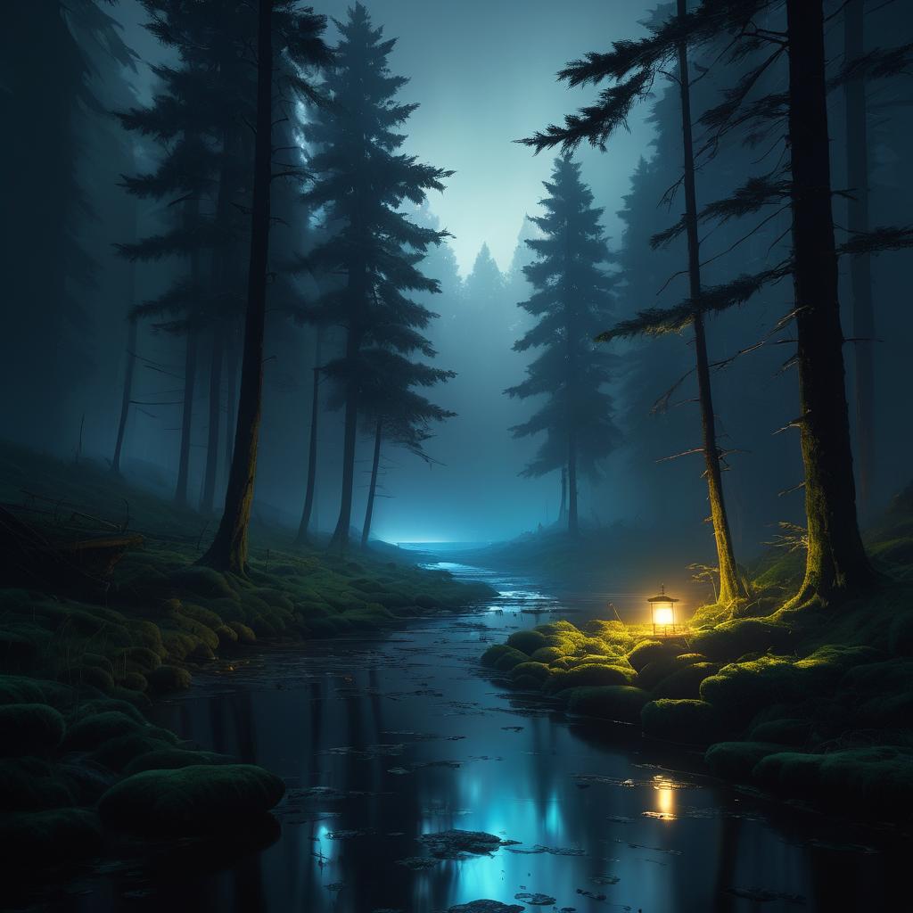 Cinematic Twilight Forest: Hyperrealistic Artwork