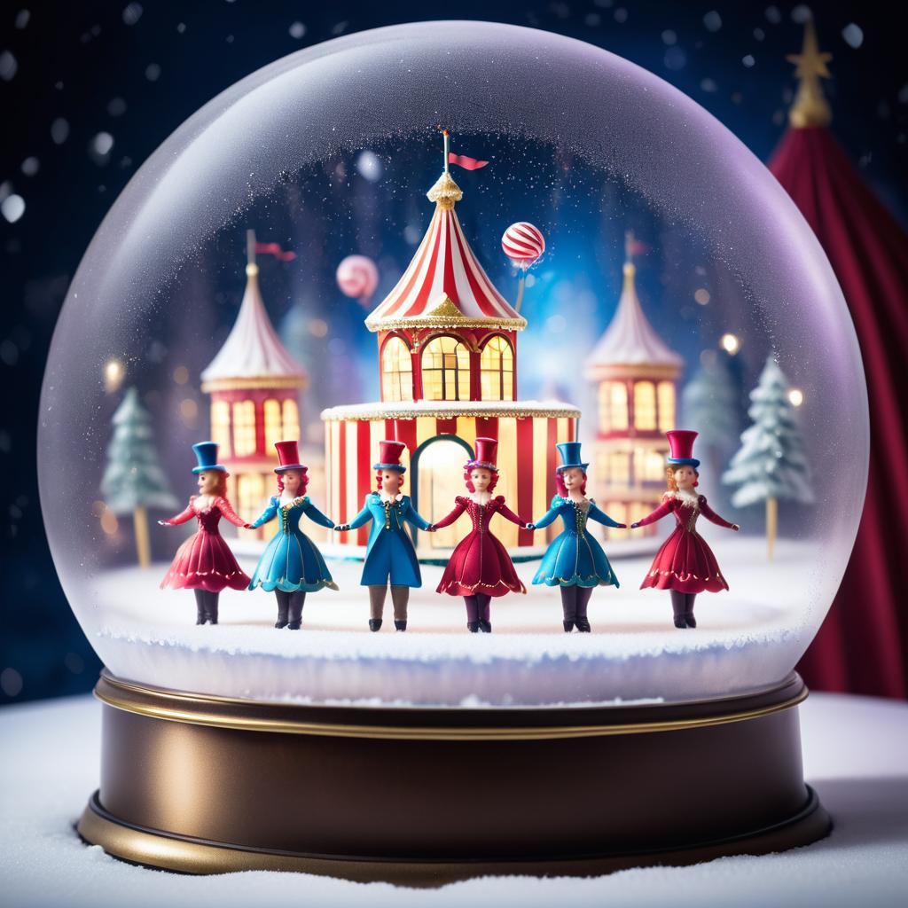 Whimsical Circus Inside a Snow Globe