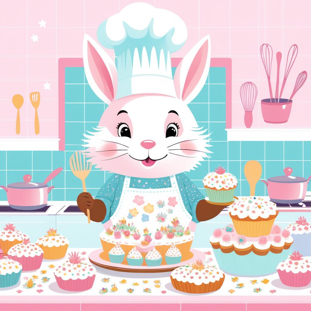 Whimsical Bunny Chef Baking Delights